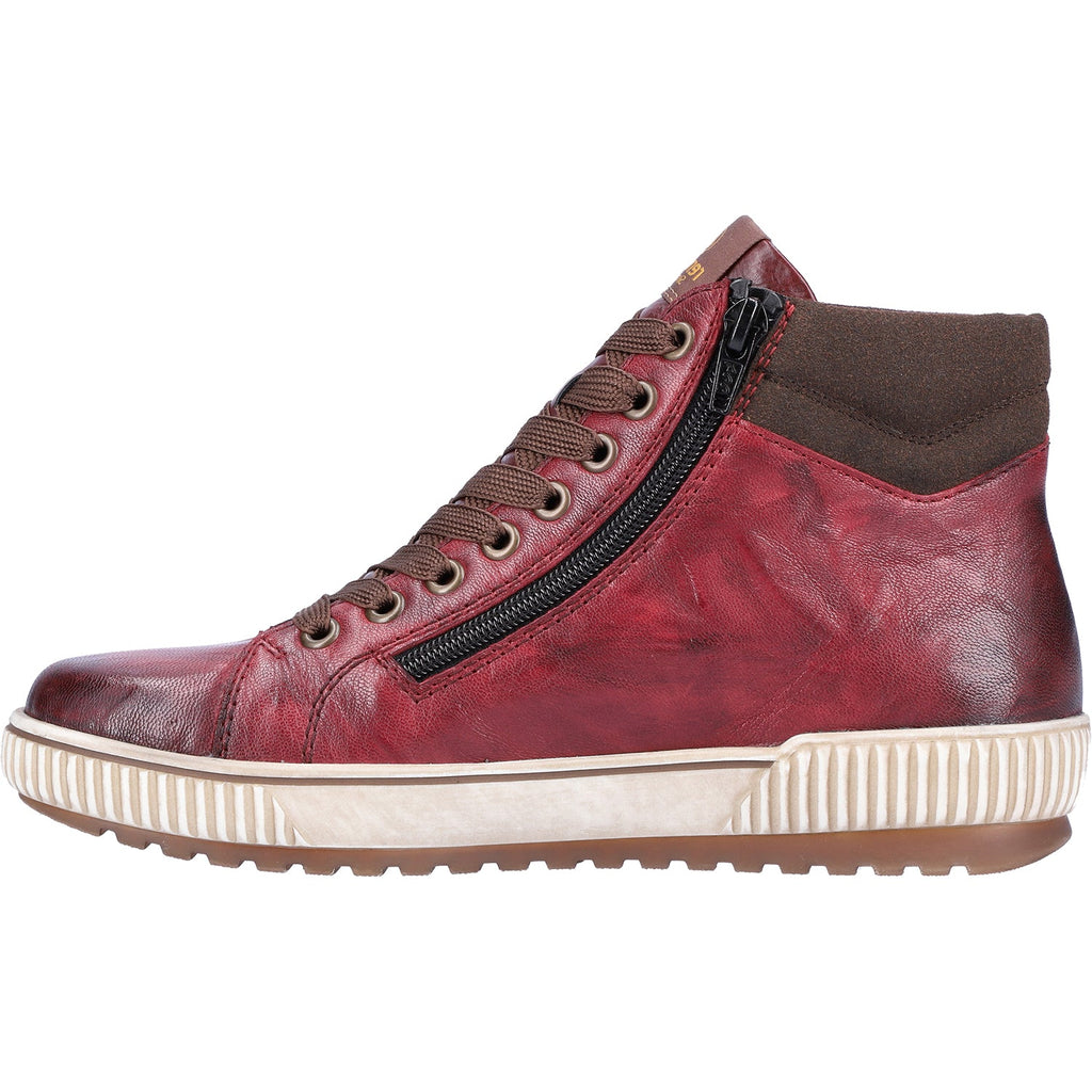 Remonte D0772-35 Maditta 72 Women's High Top Sneakers Chianti/Moro/Burgundy Leather