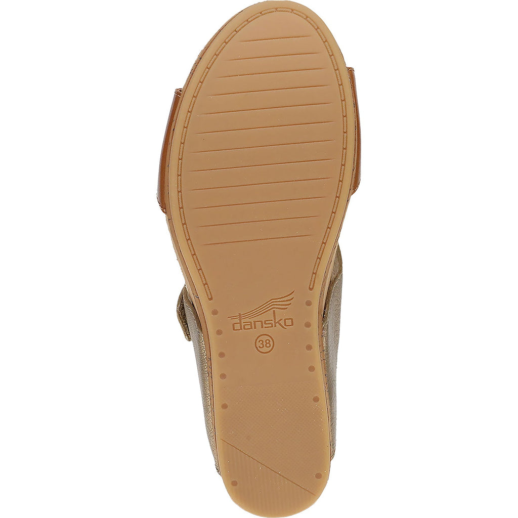 Dansko Shannon Women's Wedge Sandals Gold/Tan Leather