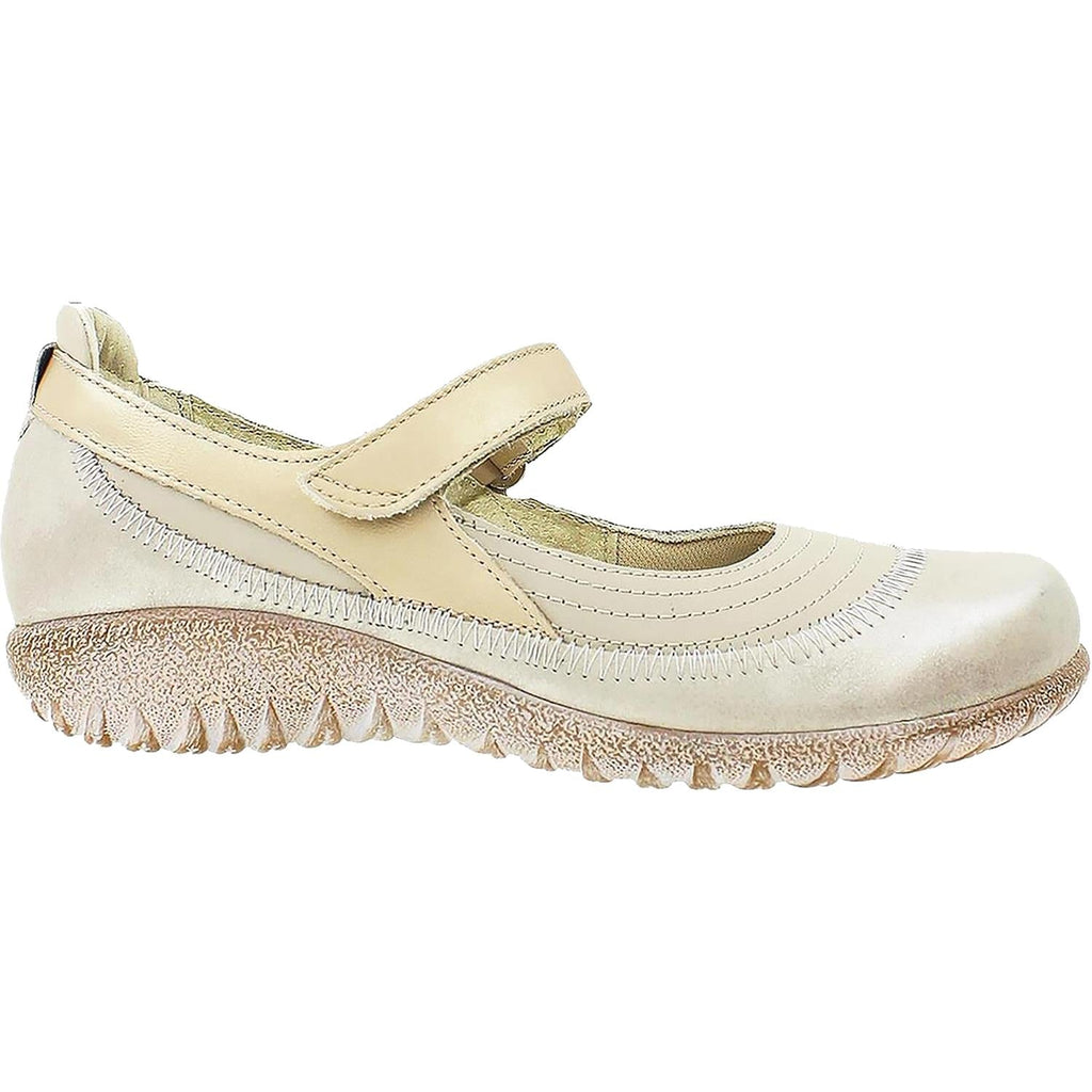 Naot Kirei Women's Mary Janes Linen/Stardust/Champagne Leather
