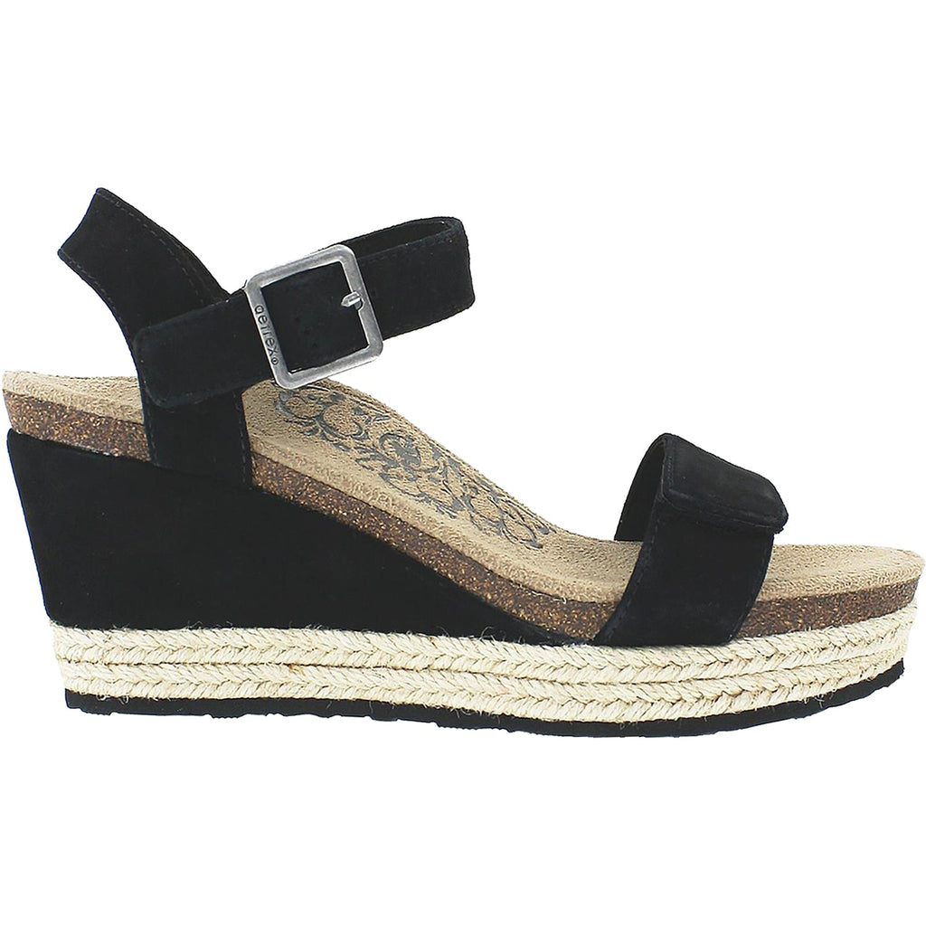 Aetrex Sydney Women's Wedge Sandals Black Suede