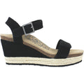 Aetrex Sydney Women's Wedge Sandals Black Suede