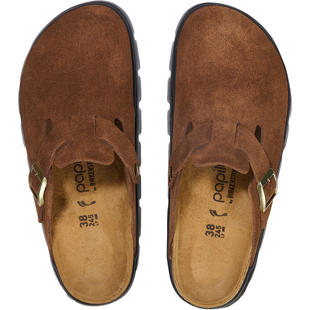 Birkenstock Boston Chunky Women's Clogs Dark Tea Suede