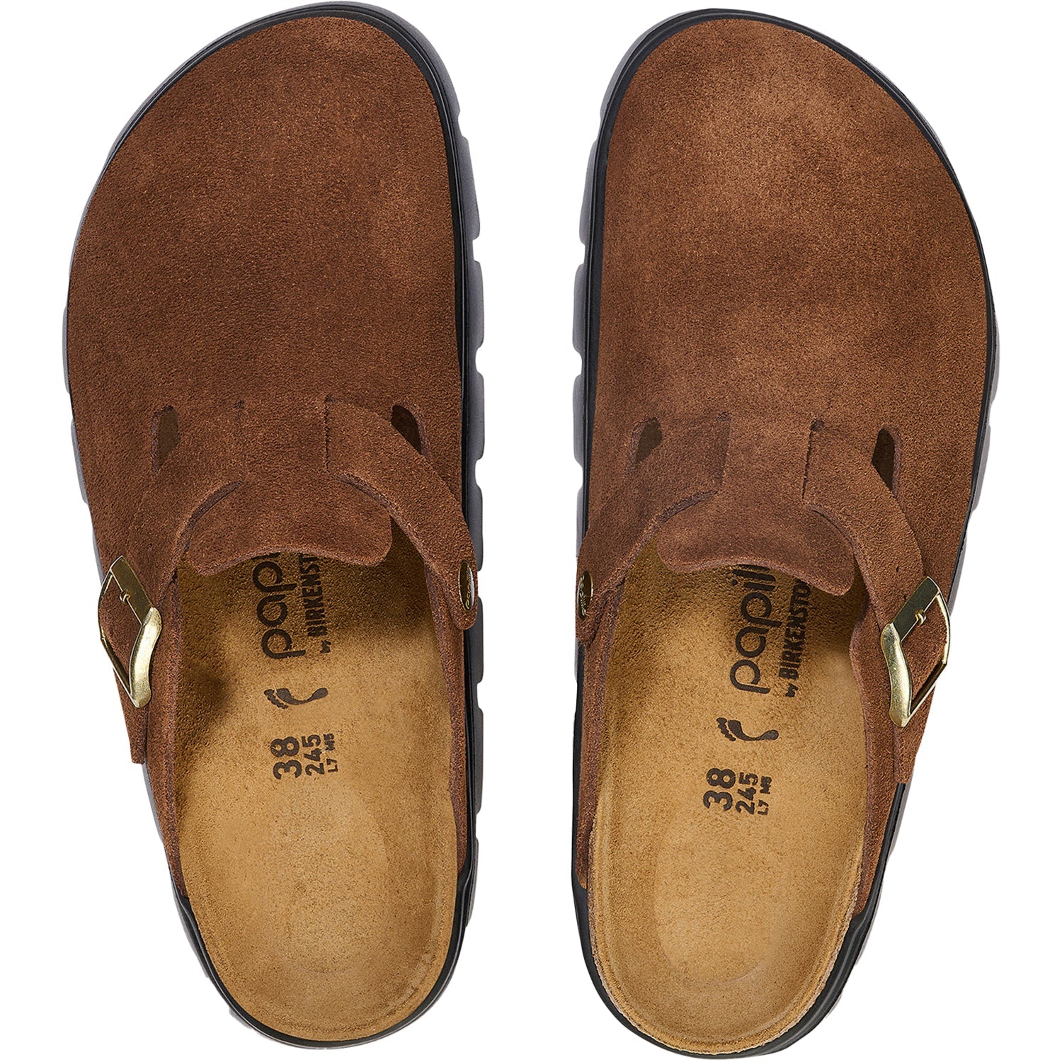 Birkenstock Boston Chunky Women's Clogs Dark Tea Suede