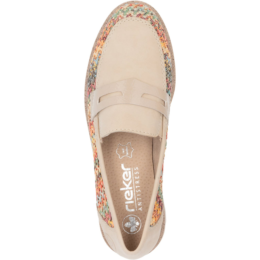 Rieker 45562-90 Gitta 62 Women's Slip Ons Traditional Perle Vegan/Patent Multi Woven