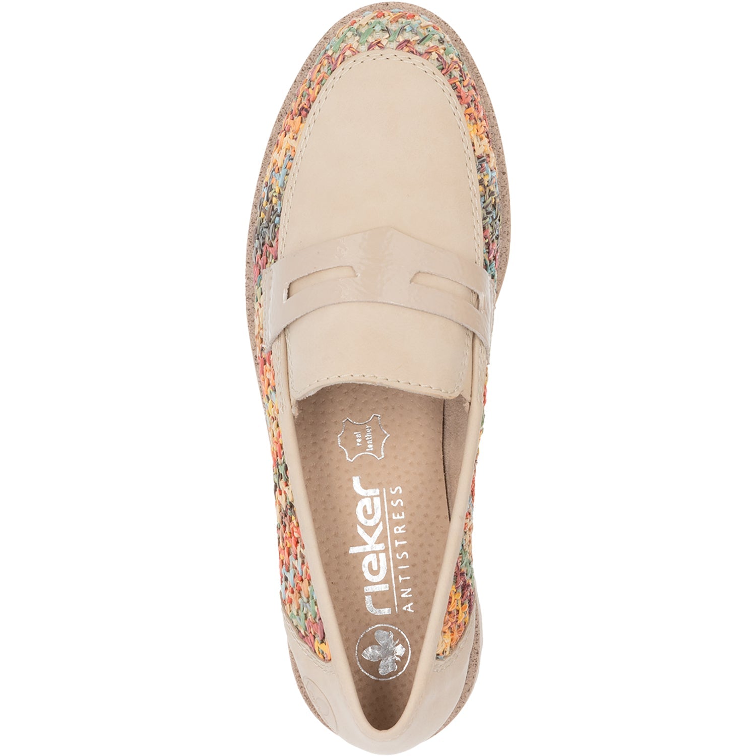 Rieker 45562-90 Gitta 62 Women's Slip Ons Traditional Perle Vegan/Patent Multi Woven