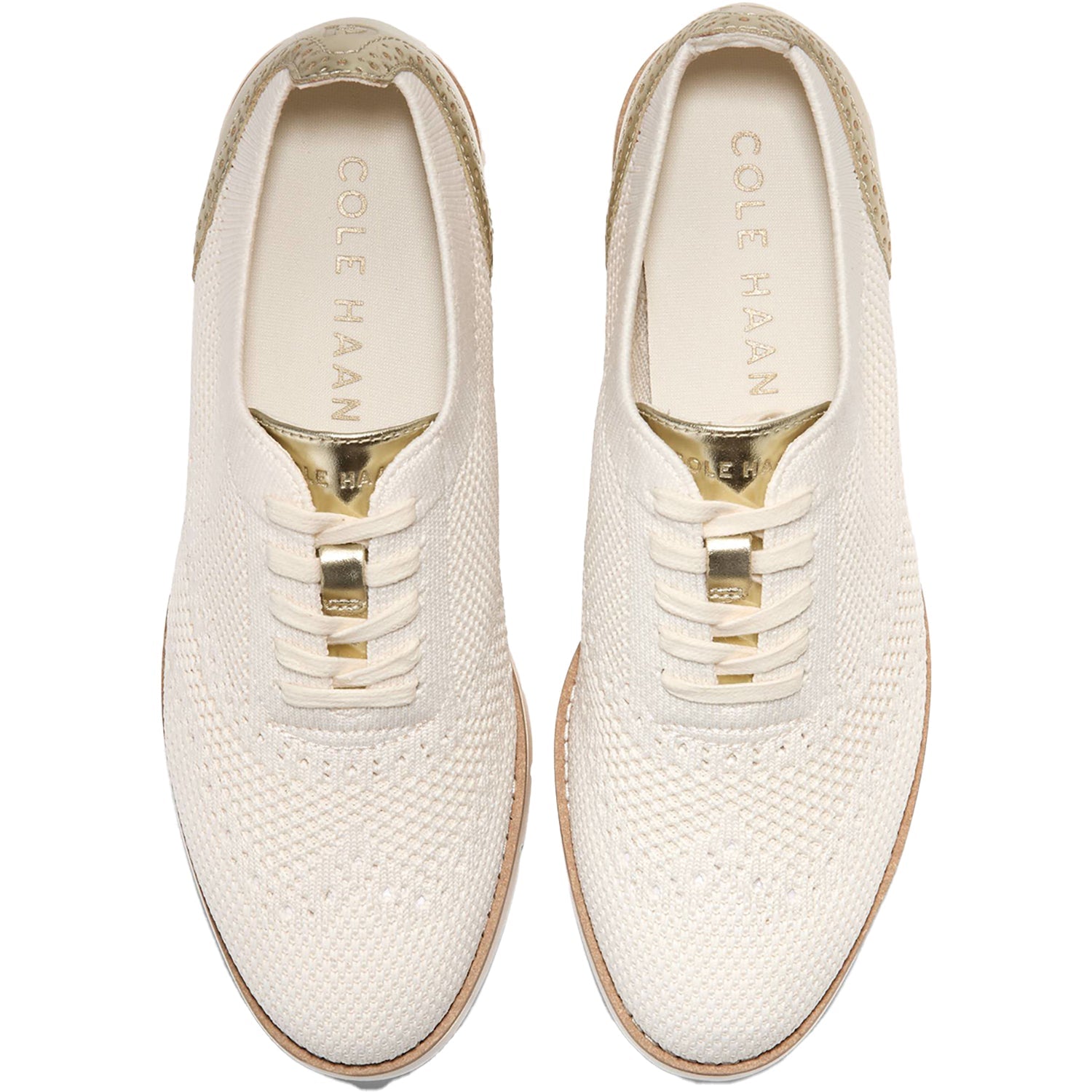 Grand City Platform Stitchlight Women's Sporty Lace Up Shoes Ivory Knit