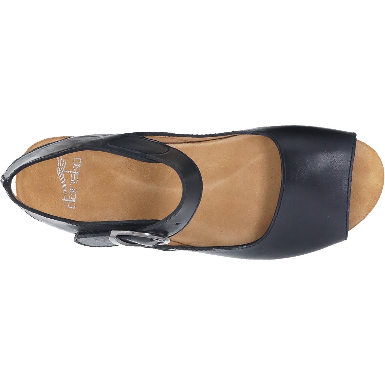 Dansko Tiana Women's Wedge Heel Backstrap Sandals Black Burnished Calf Leather