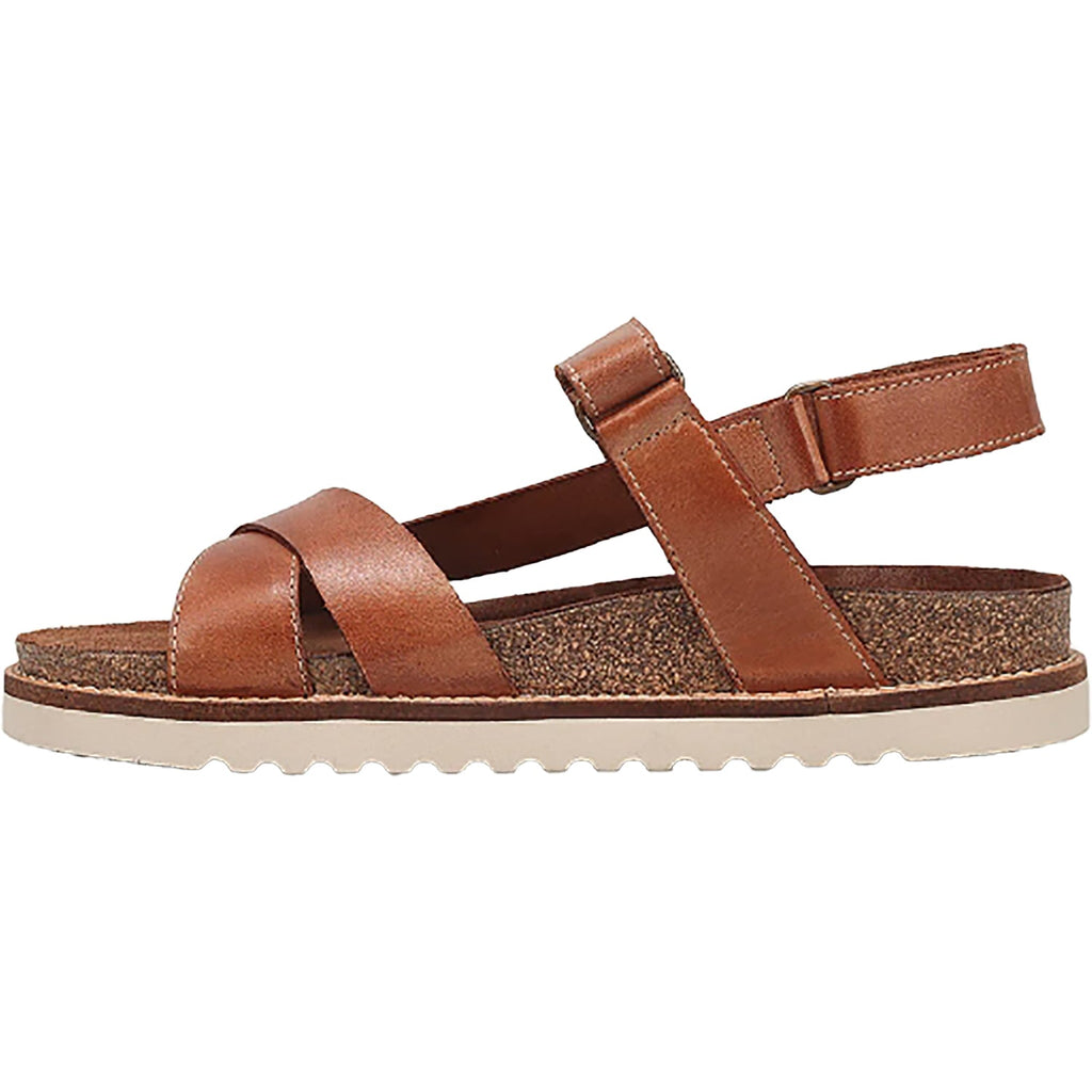 Taos Sideways Women's Ankle Strap Sandals Caramel Leather