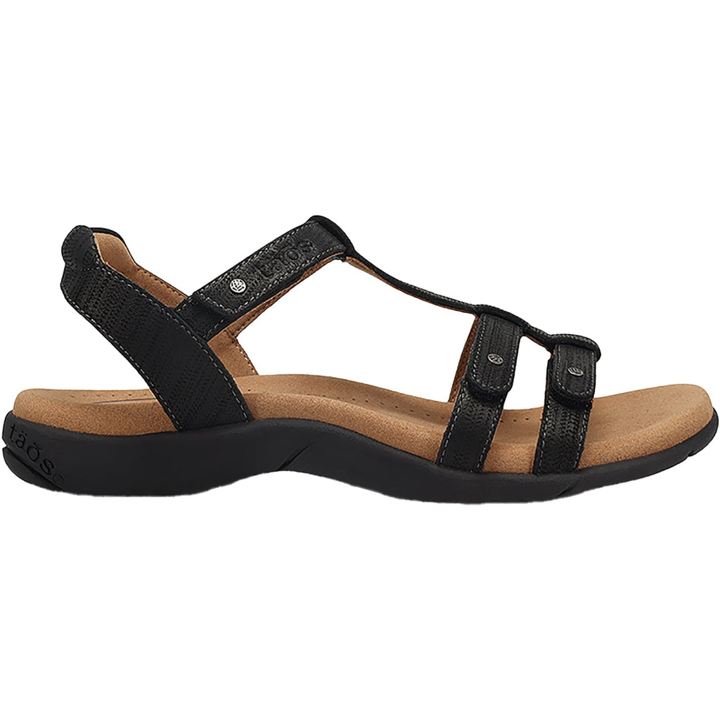 Taos Trophy 2 Women's Sandals Black Emboss Leather