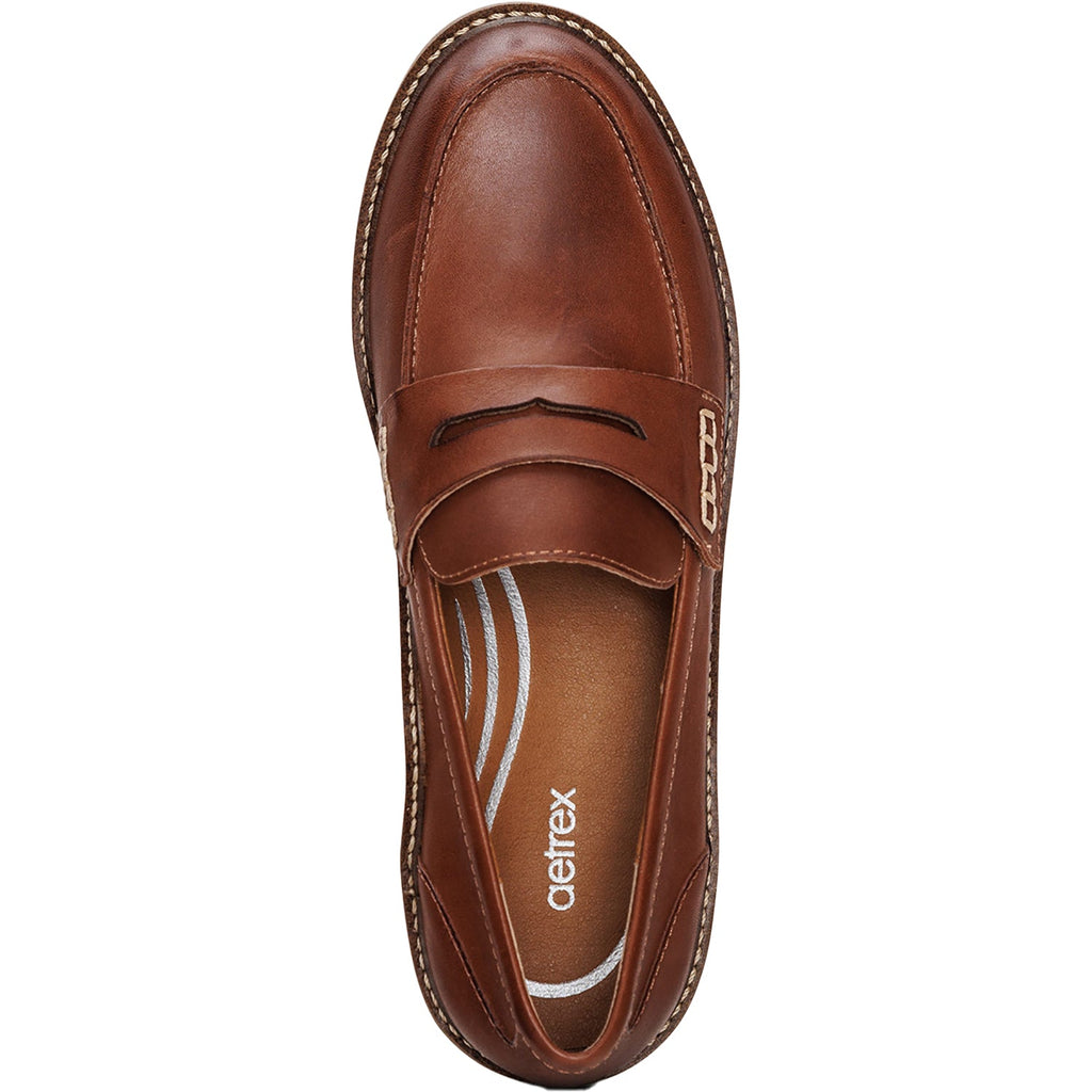 Aetrex Collette Women's Shoes Cognac