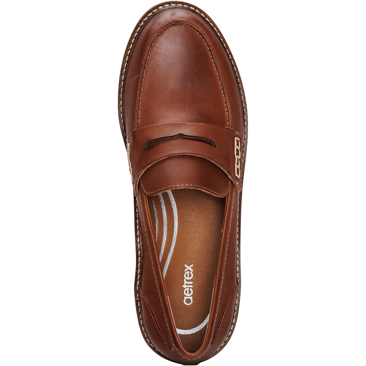 Aetrex Collette Women's Shoes Cognac