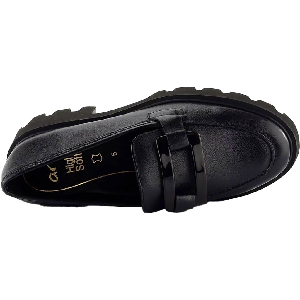 Ara Oleander Women's Slip Ons Black Calf Leather