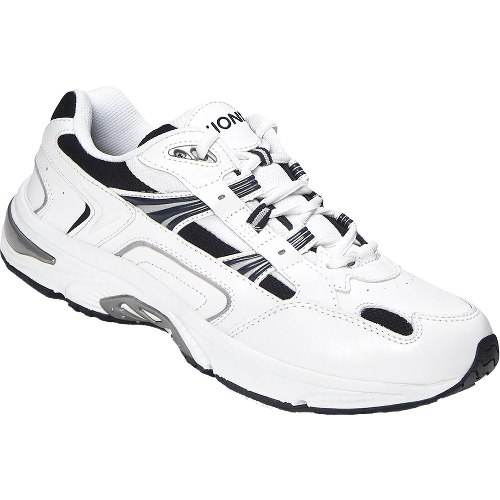 Vionic Walker Men's Walking Shoes White/Navy Leather