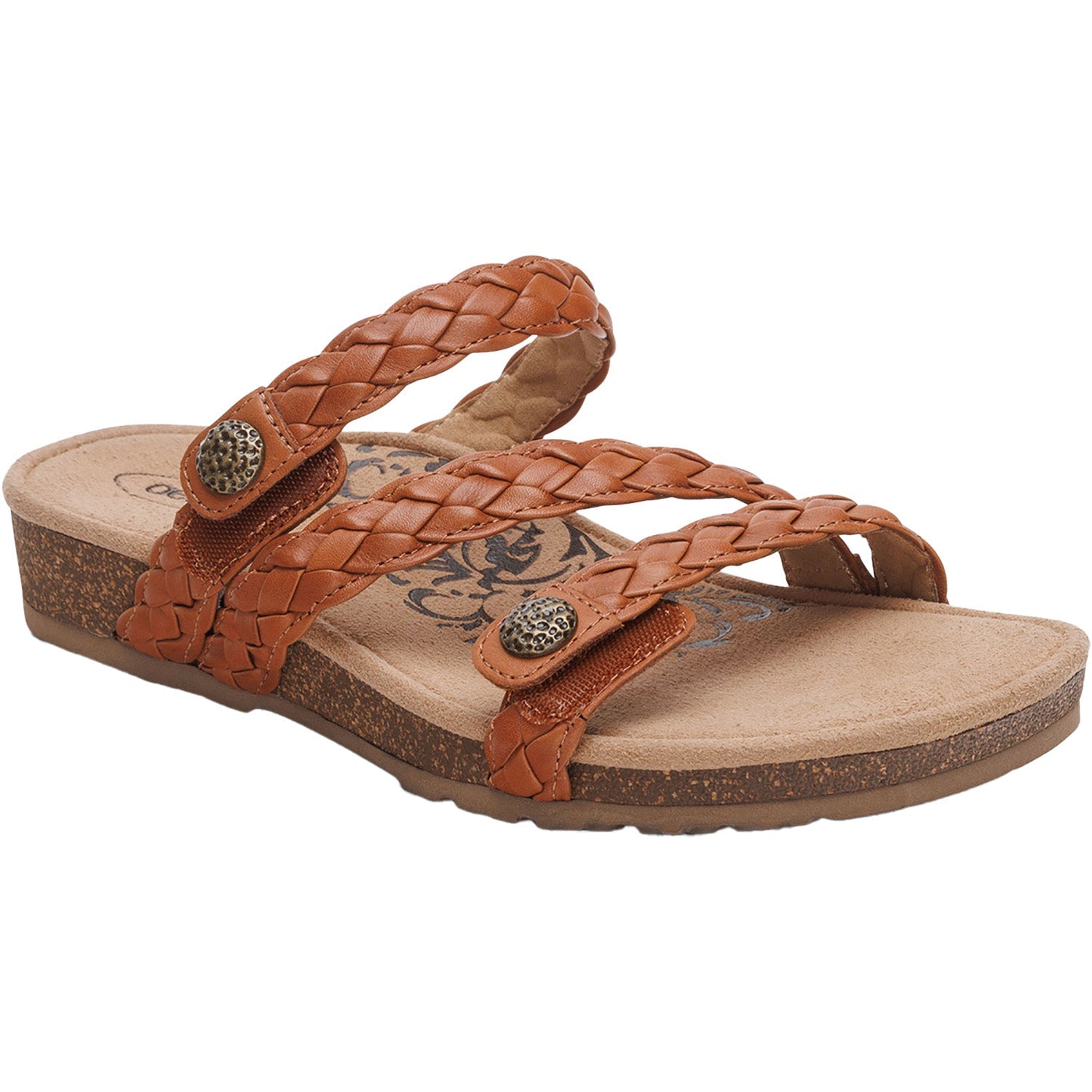 Aetrex Josie Braided Women's Slide Sandals Ginger