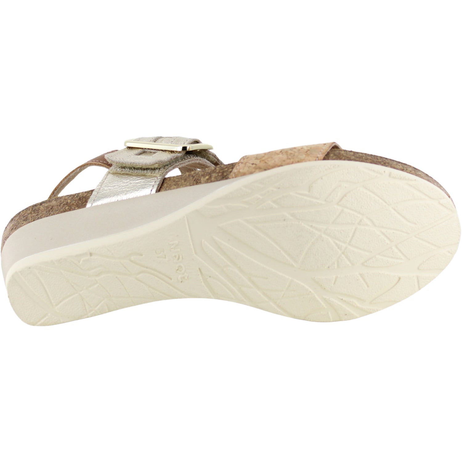 Naot Dynasty Women's Wedge Sandals Cork/Radiant Gold/Latte Leather