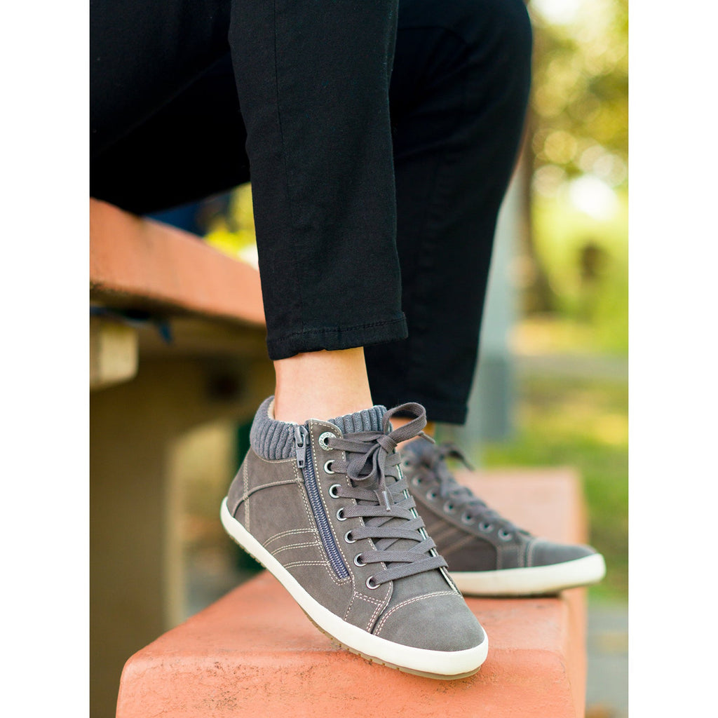 Taos Startup Women's High Top Sneakers Graphite Distressed Canvas