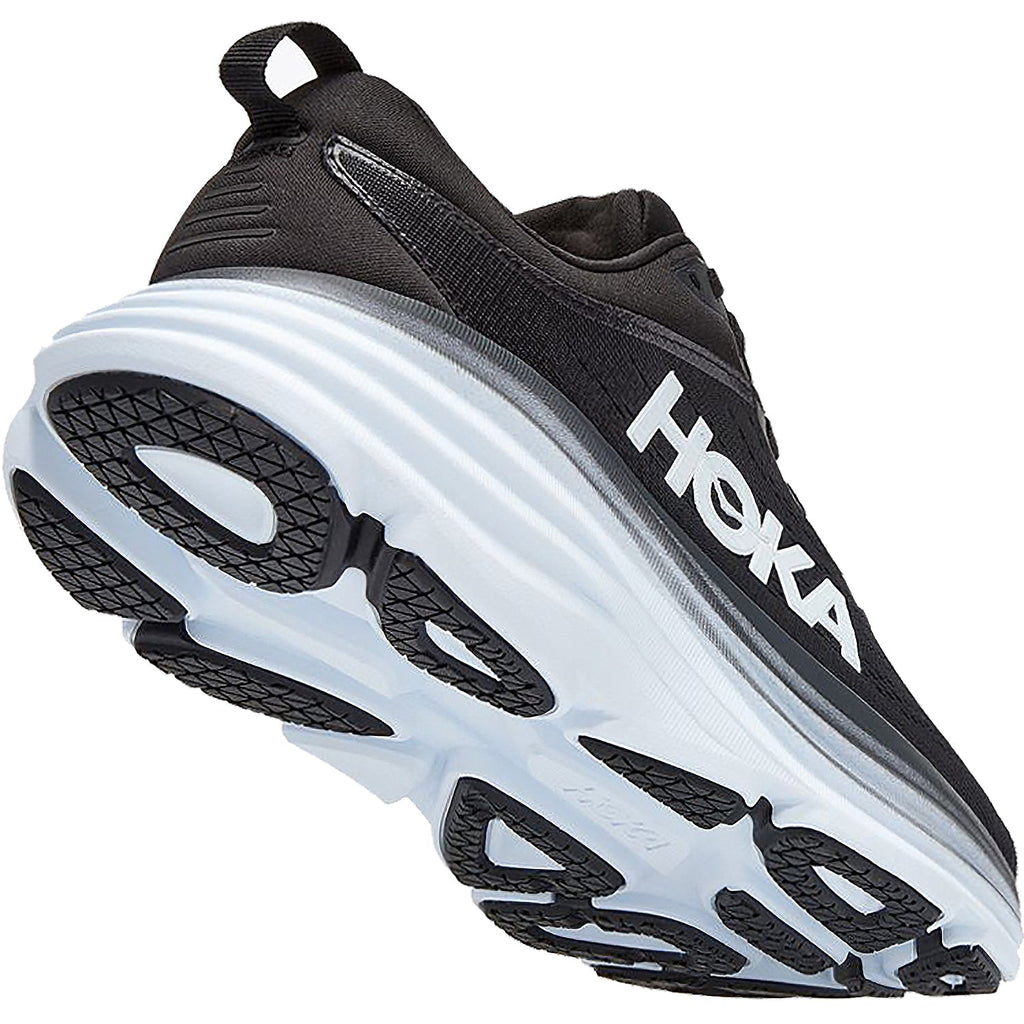 Hoka Bondi 8 (Neutral Support) Women's Road Running Shoes Black/White Mesh