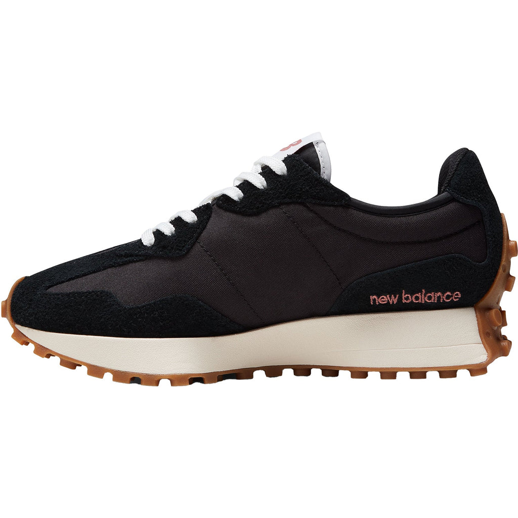 New Balance WS327BL Women's Athletic Shoes Black/White Suede