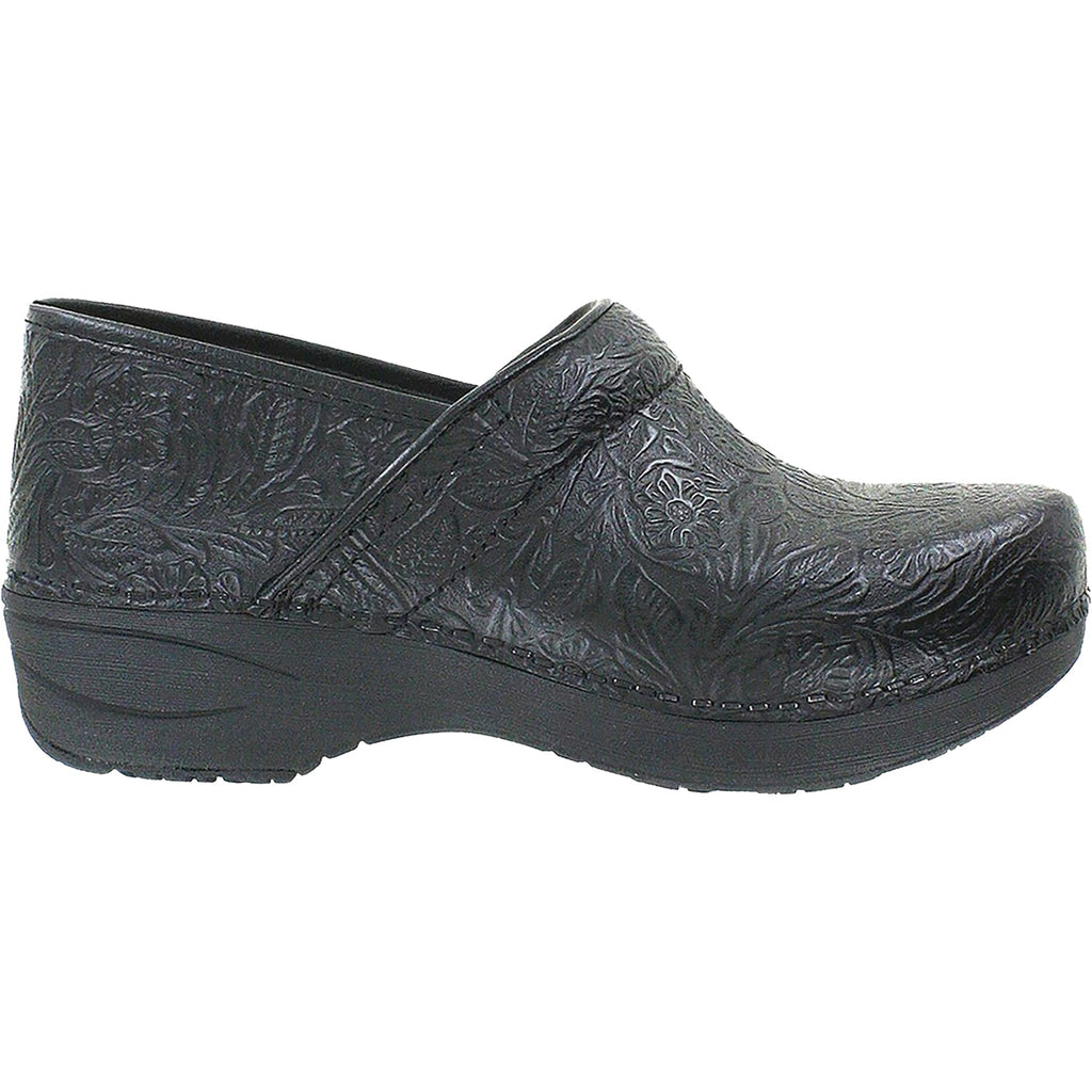 Dansko XP 20 Women's Clogs Black Floral Tooled Leather