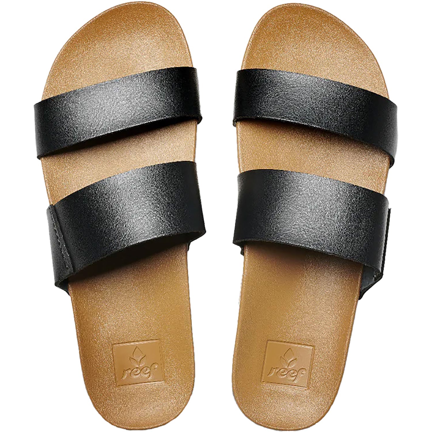 Reef Cushion Vista Women's Slide Sandals Black/Natural Synthetic