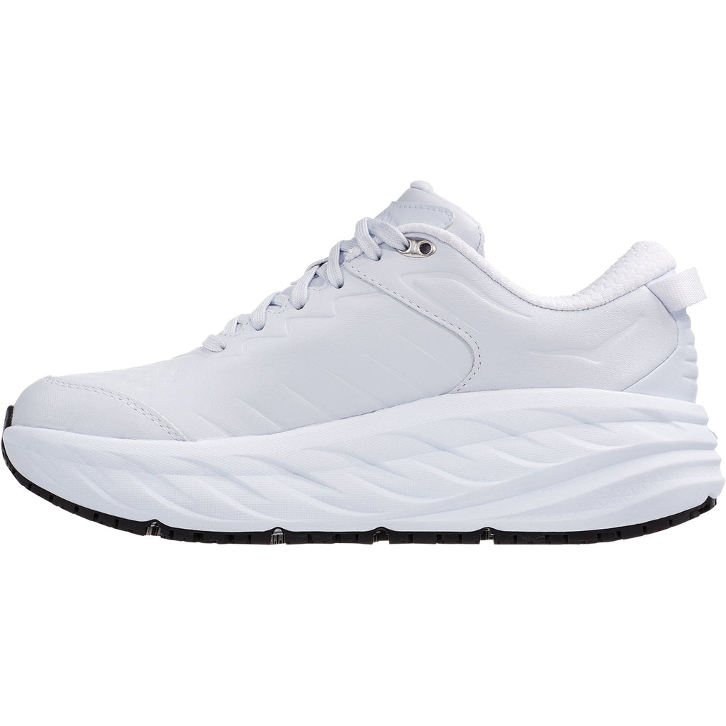 Hoka Bondi SR (Neutral Support) Women's Walking Shoes White Leather