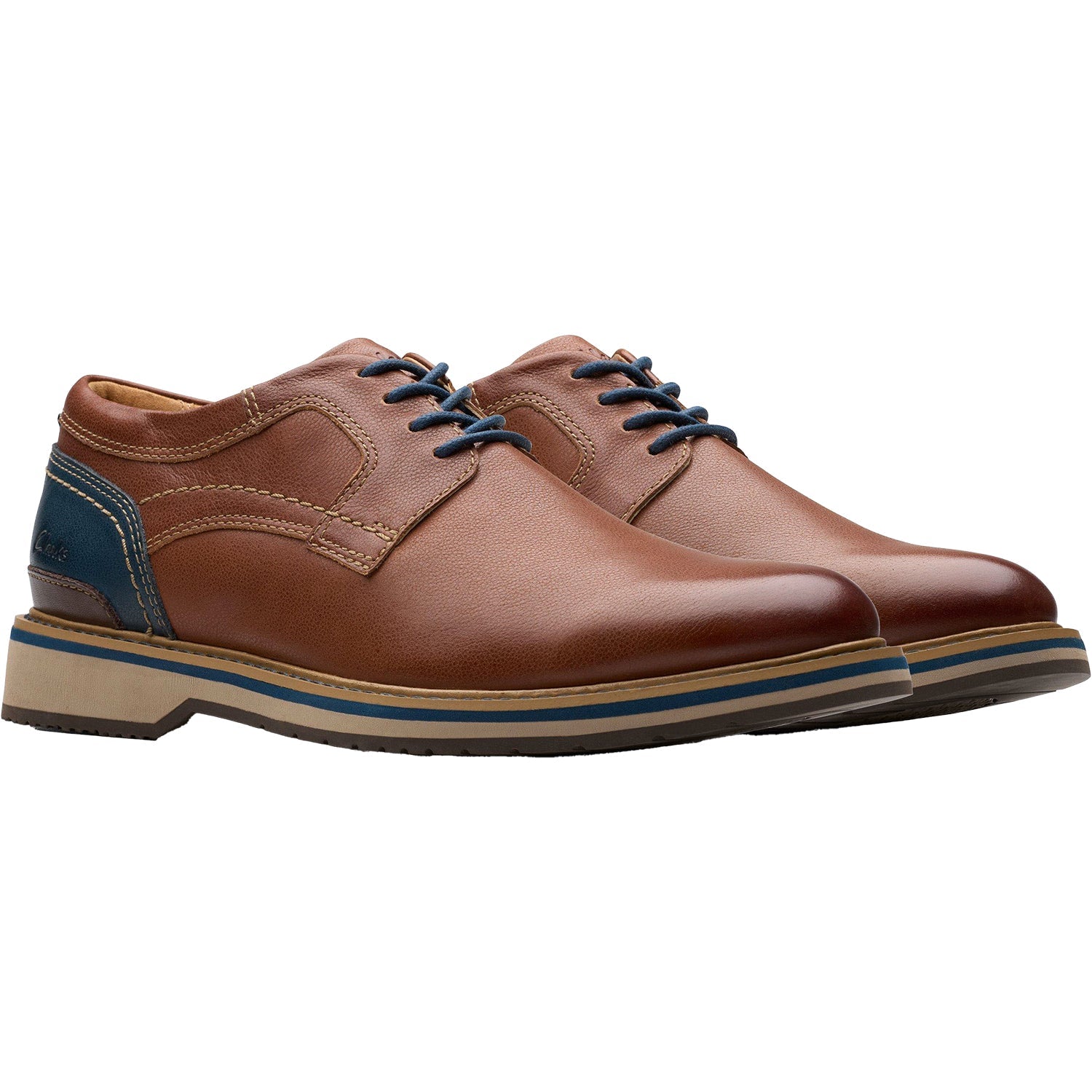 Clarks Monahan Plain Men's Dress Shoes Tan Leather
