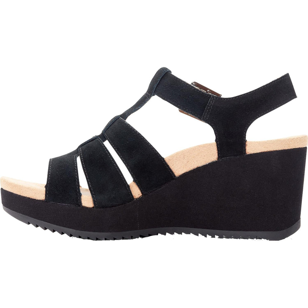 Vionic Tawny Women's Wedge Heel Sandals Black Suede