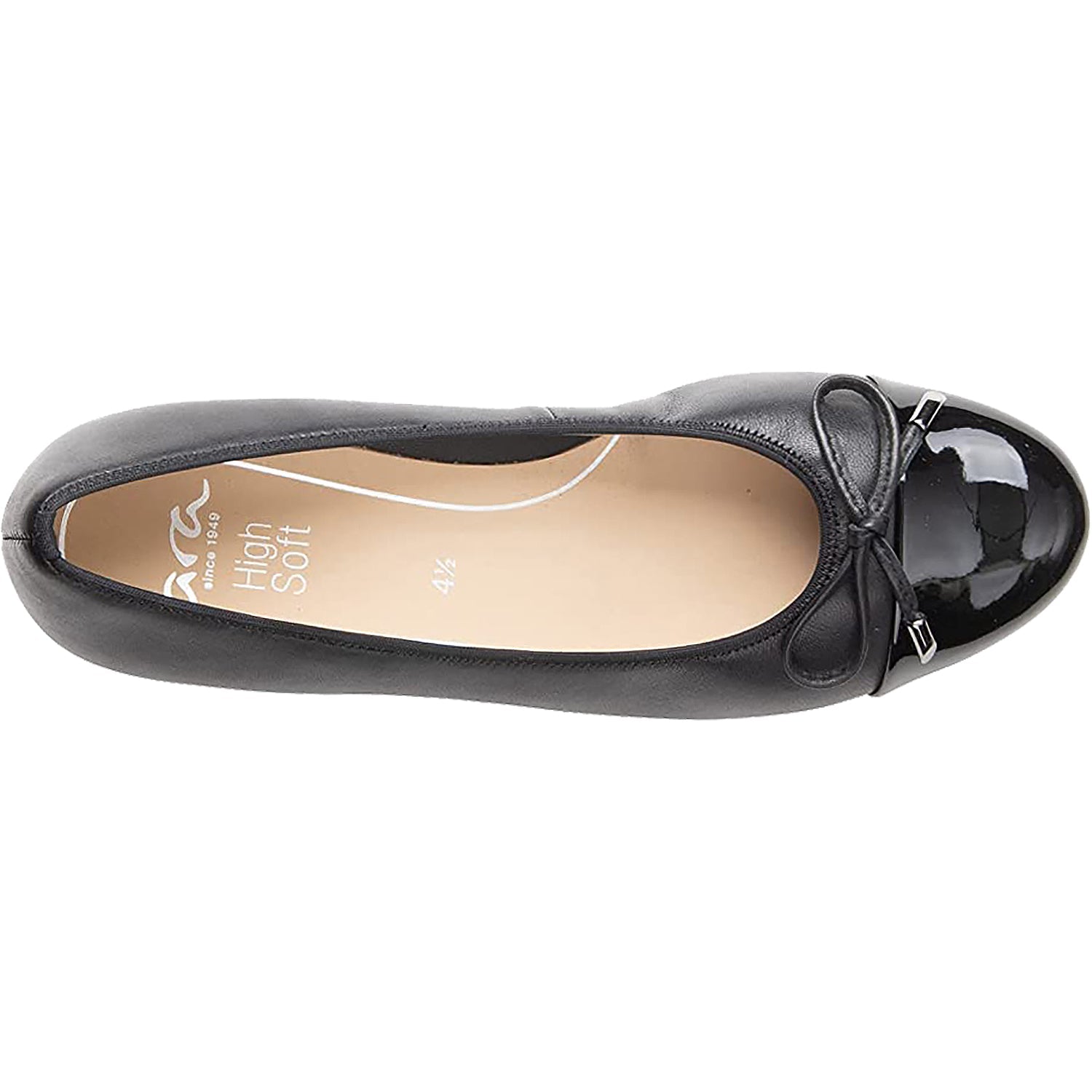 Ara Belinda Women's Slip On Ballerina Flats Black Leather/Patent