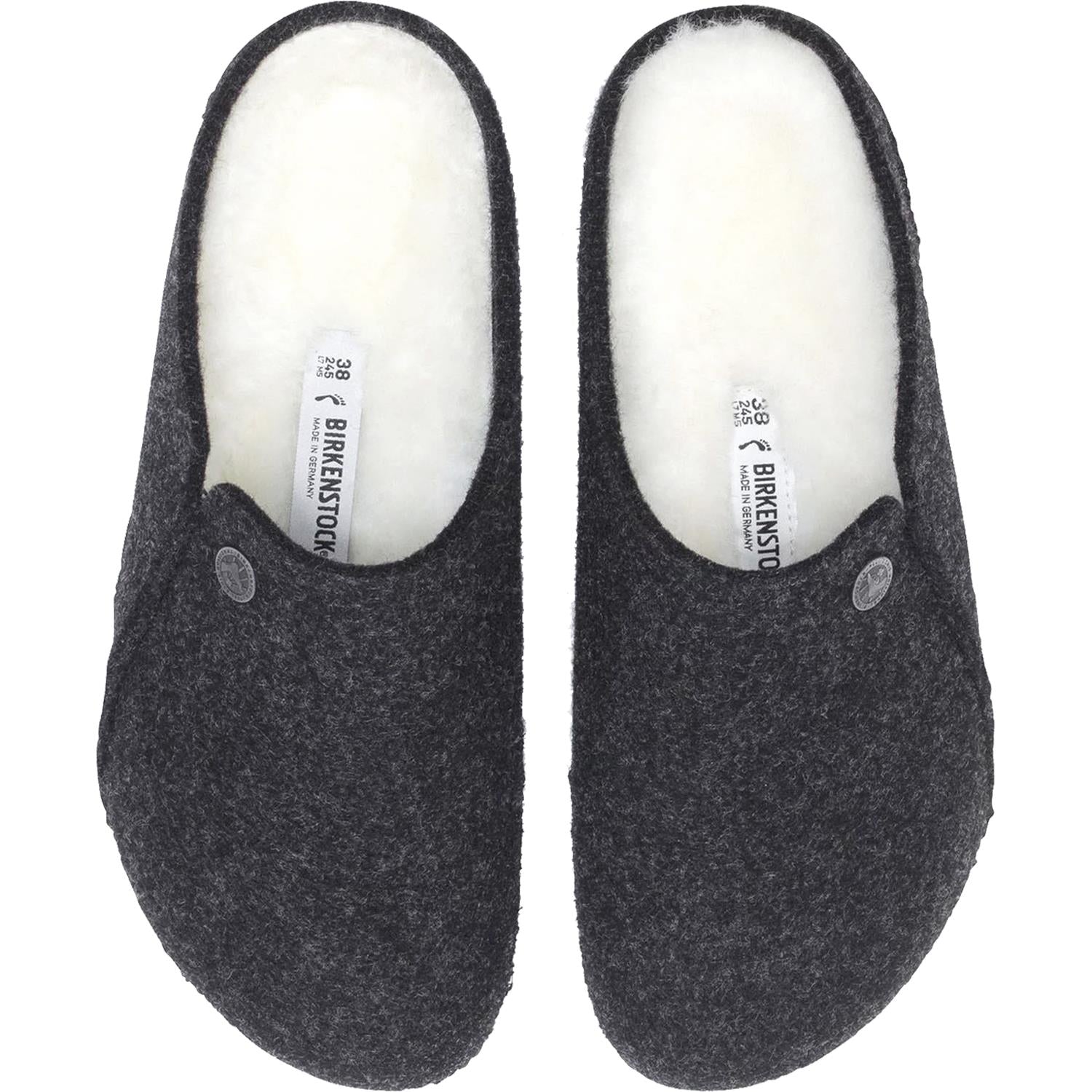 Birkenstock Zermatt Shearling Unisex Shearling Slippers Anthracite Wool