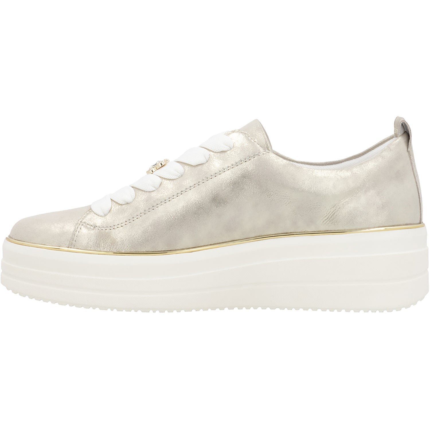 Remonte D1C03-60 Julika 03 Women's Lace Up Shoes Muschel Leather with Gold Trim