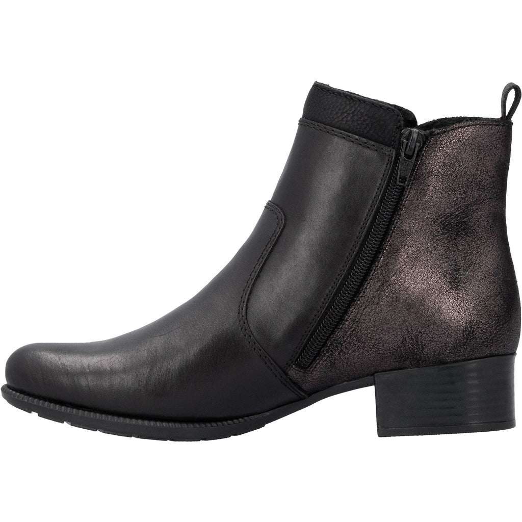 Rieker 78658-00 Women's Boots Schwarz/Schwarz/Schwarz Leather
