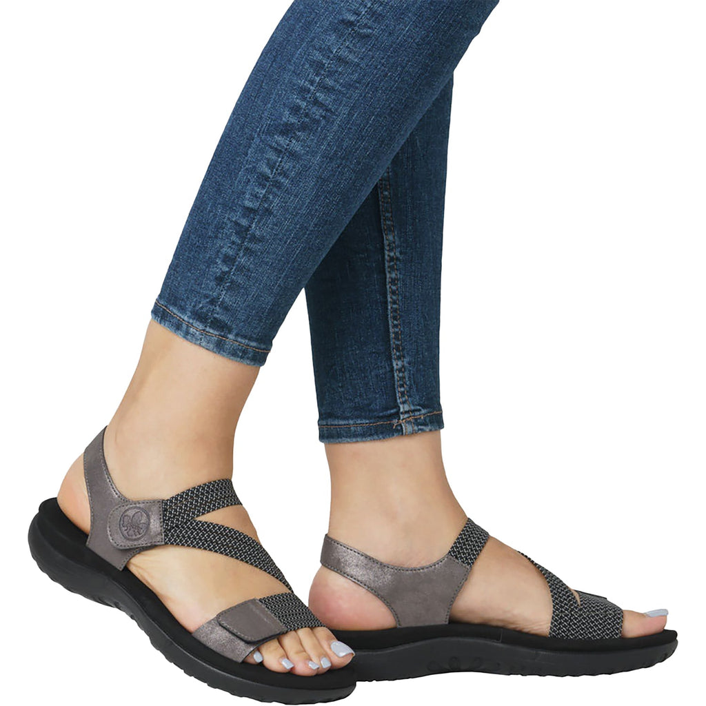 Rieker 64870-42 Women's Sandals Mineral/Schwarz Synthetic