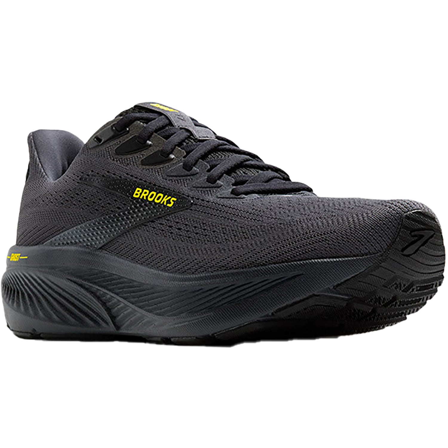 Brooks Ghost 17 (Neutral Support) Men's Running Shoes Ebony/Black/Yellow Mesh