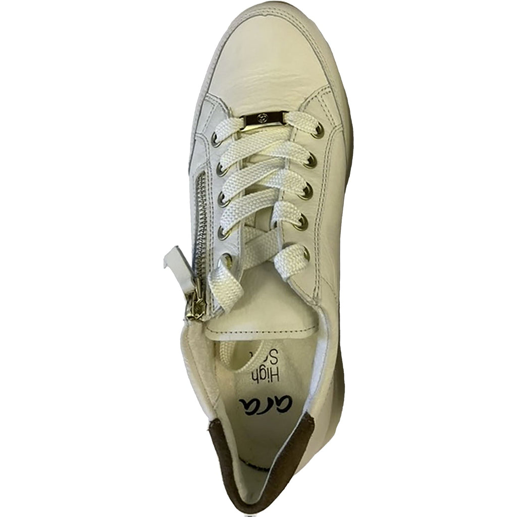 Ara Oleanna Women's Walking Sneakers Cream Calf/Sesame Leather