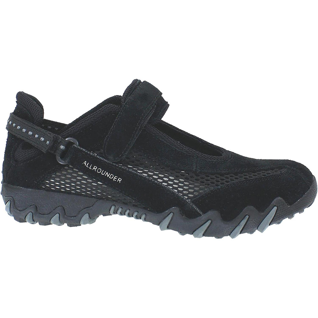 Allrounder by Mephisto Niro Women's Mary Janes Black/Black Suede/Mesh