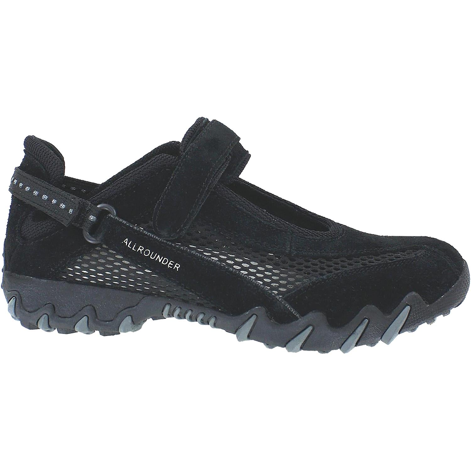 Allrounder by Mephisto Niro Women's Mary Janes Black/Black Suede/Mesh