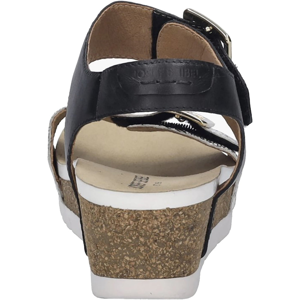Josef Seibel Quinn 02 Women's Wedges Black Snake