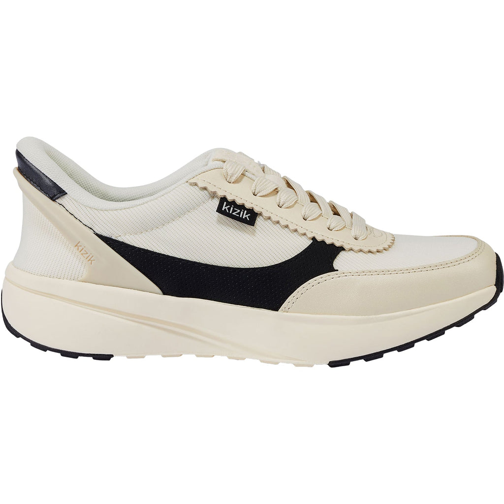 KIZIK Paris Women's Athletic Shoes Pristine/Black Leather