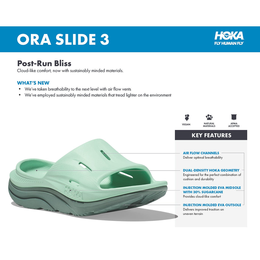 Hoka Ora Recovery Slide 3 Unisex Sandals Black/Black EVA