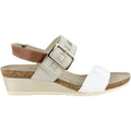 Naot Dynasty Women's Wedge Sandals Porcelain Pearl/Soft Ivory/Latte Leather
