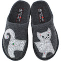 Haflinger Lizzy Cat Women's Slippers Grey Wool