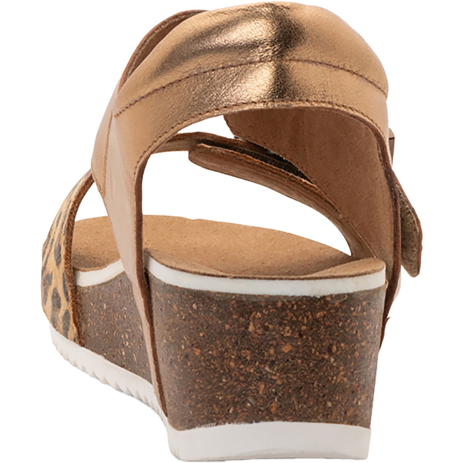 Ara Nova Women's Wedge Sandals Leopard/Whiskey Metallic