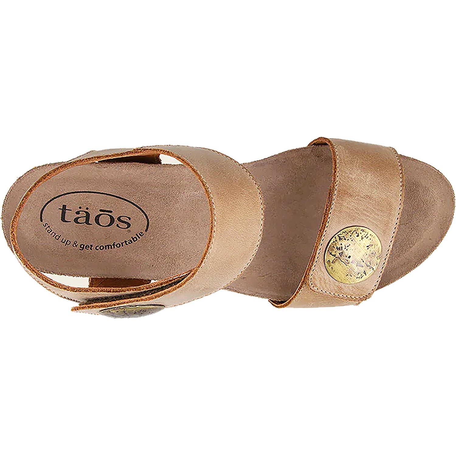 Taos Carousel 3 Women's Wedge Heel Sandals Tan Leather