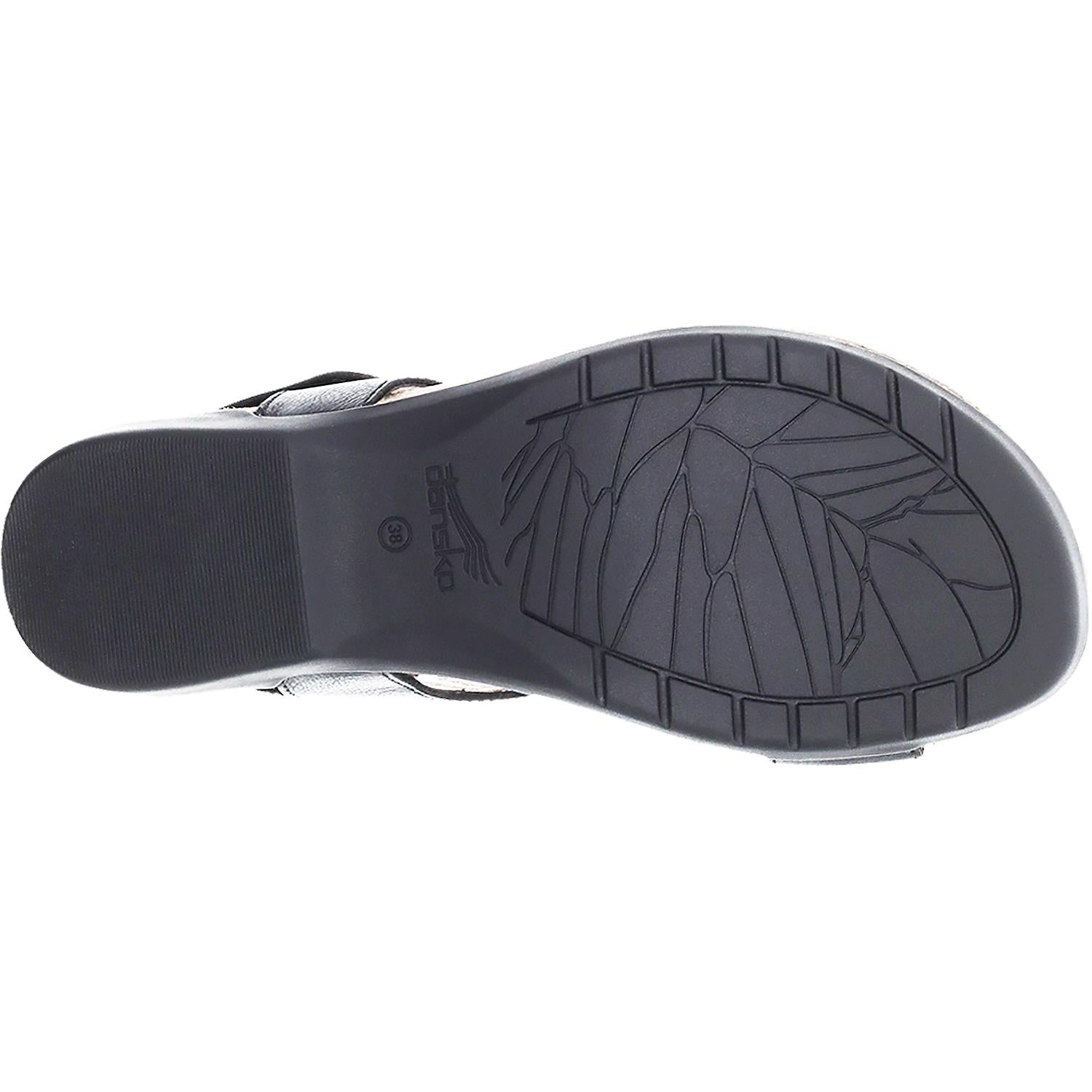 Dansko Reece Women's Thong Sandals Black Waxy Burnished Leather