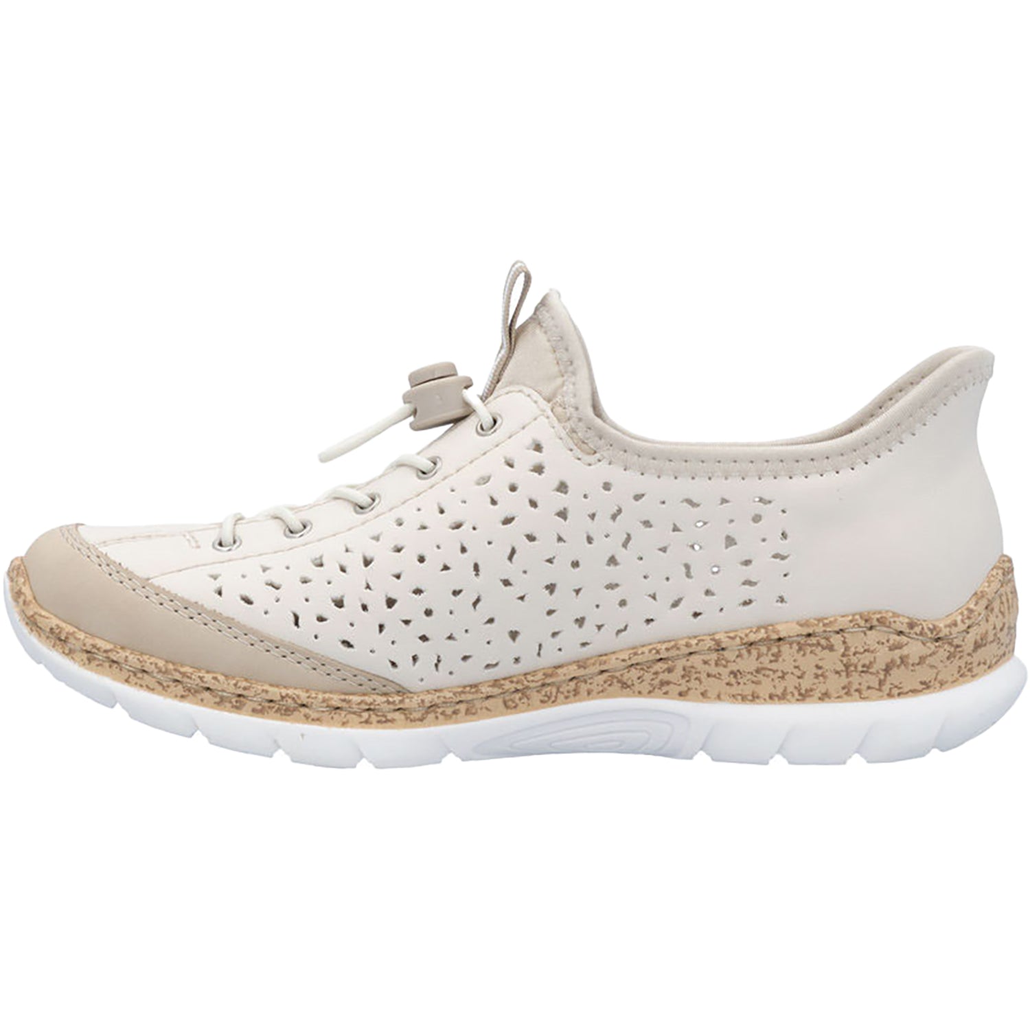 Rieker N42V3-60 Women's Slip Ons Sporty Perle/Porzellan Synthetic