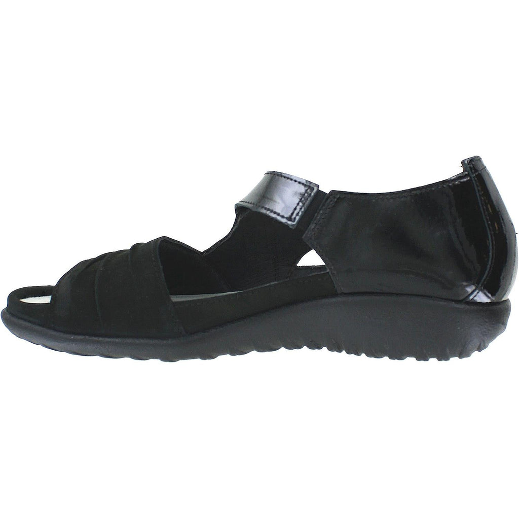 Naot Papaki Women's Sandals Black Patent/Black Velvet Leather