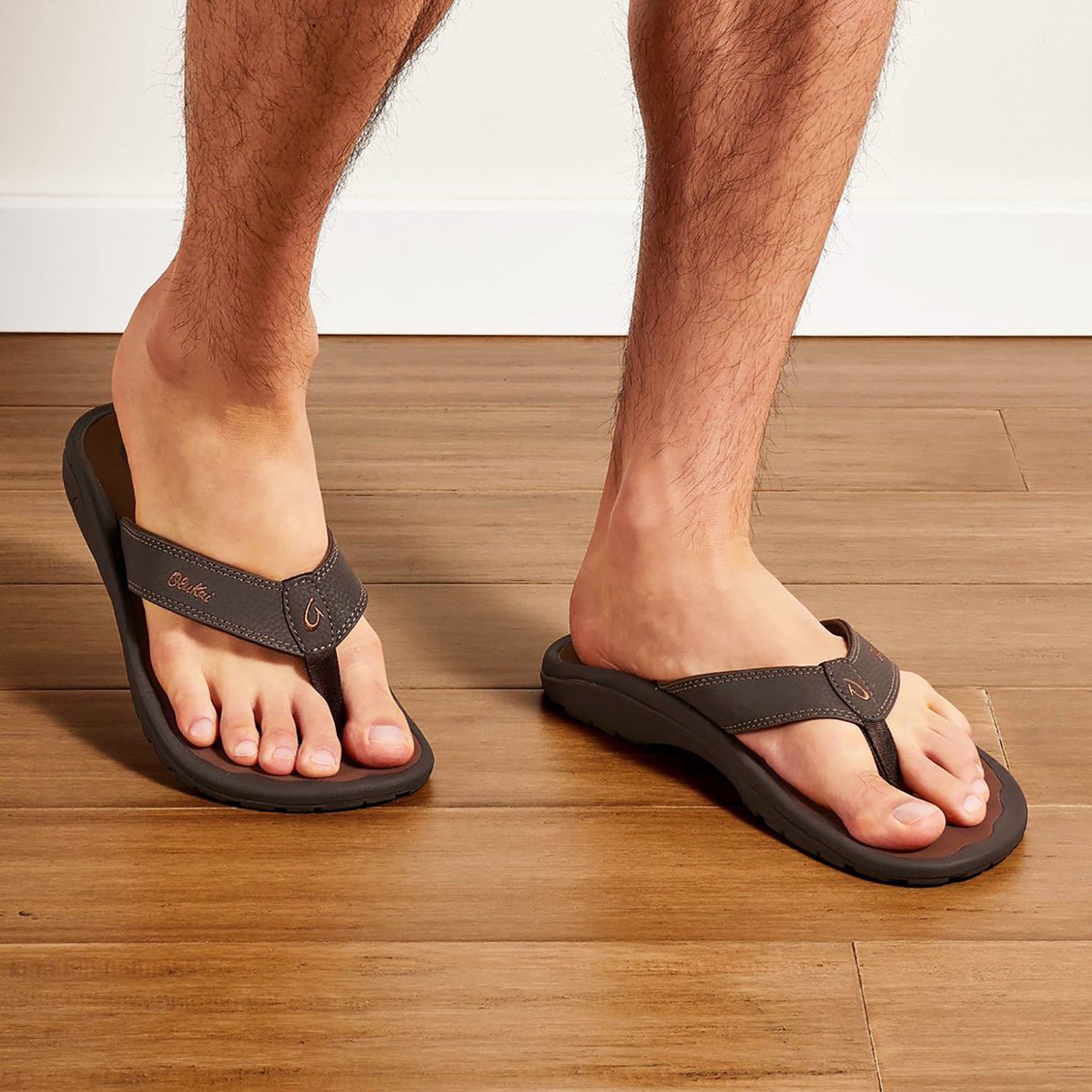 OluKai Ohana Men's Sandals Dark Java/Ray Synthetic Leather