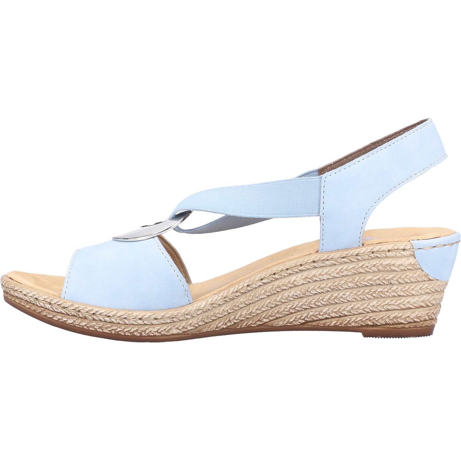 Rieker 624H6-10 Fanni H6 Women's Backstrap Sandals Aqua Synthetic