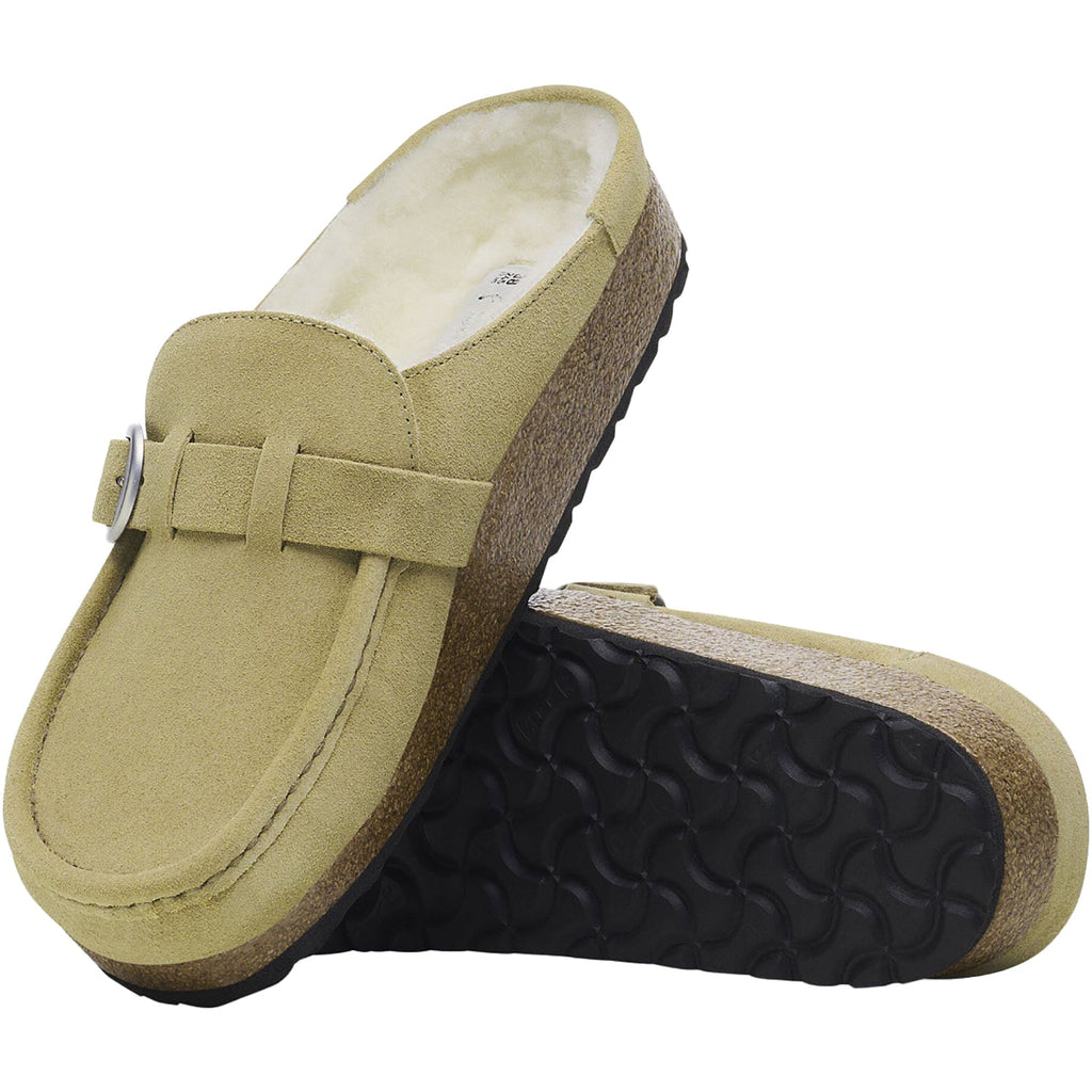 Birkenstock Buckley Shearling Women's Clogs Slippers Taupe Suede
