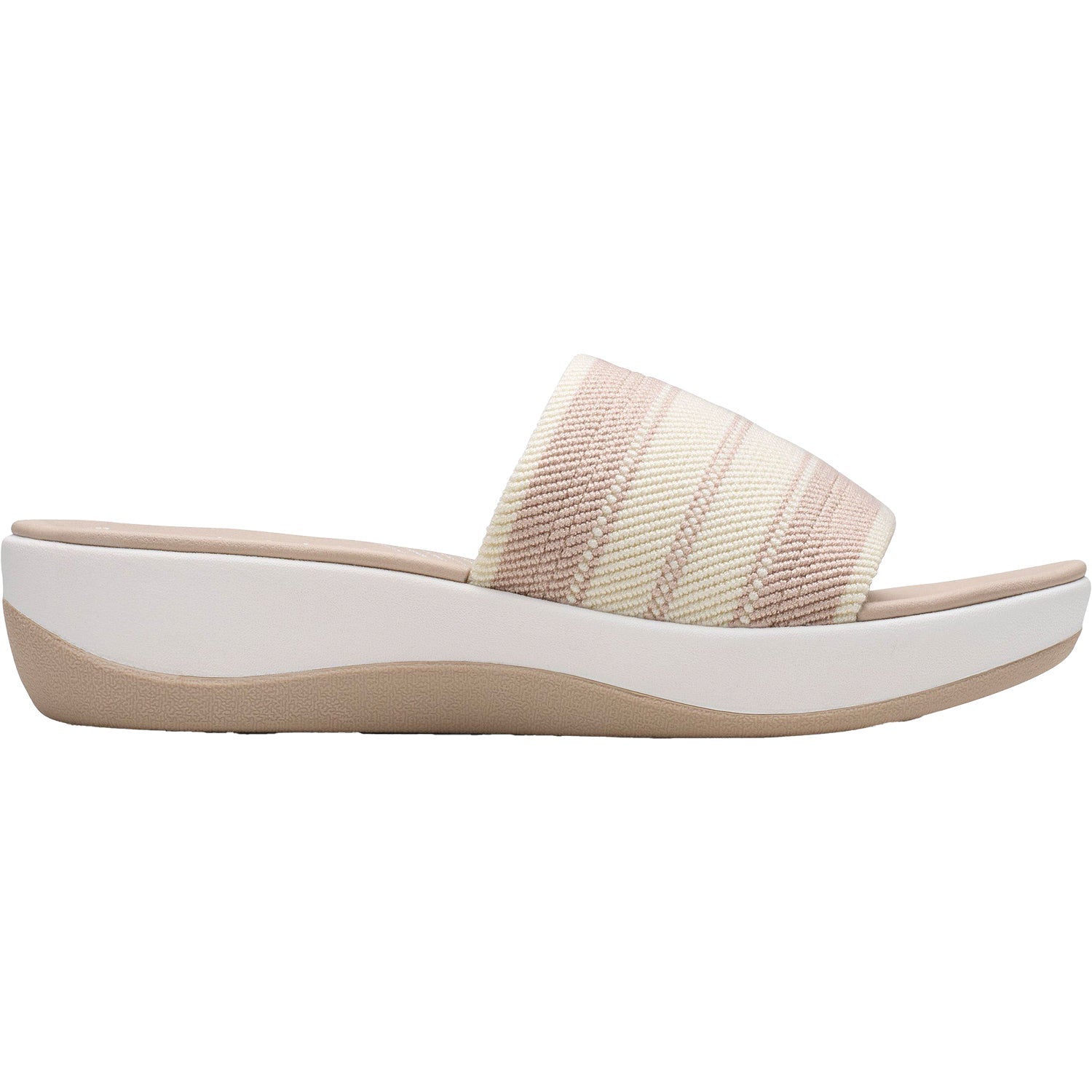 Clarks Cloudsteppers Arla Hollis Women's Slide Sandals Sand Combi Knit Synthetic